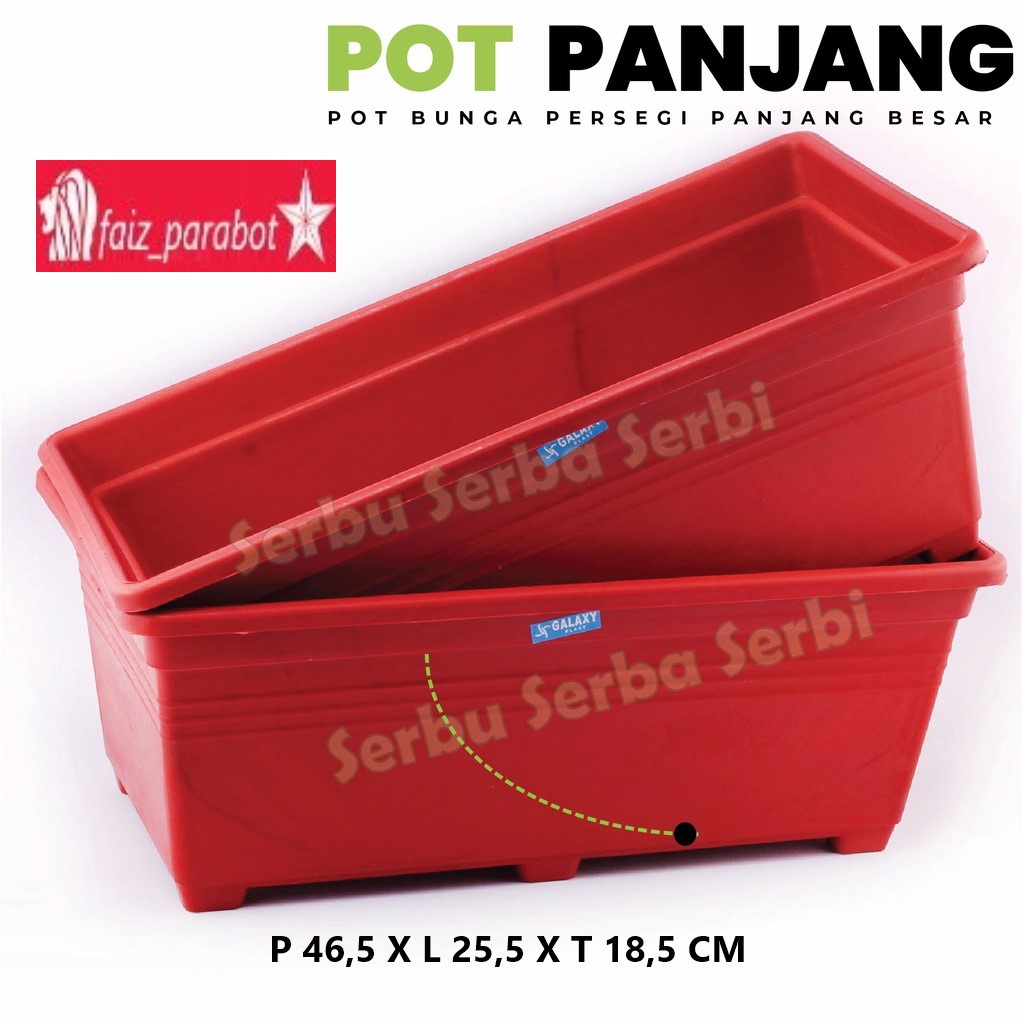 Pot Persegi Panjang Galaxy Merah