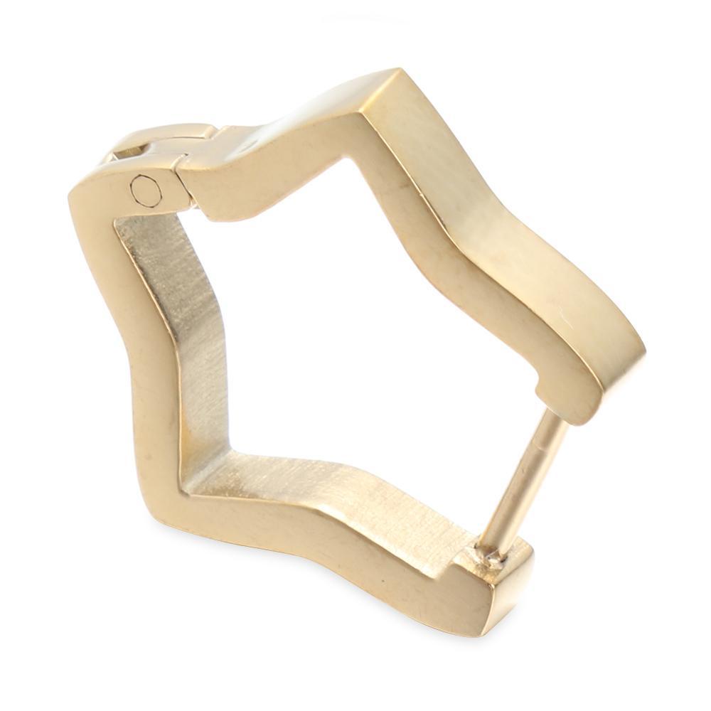 Suyo Huggie Hoop Earring Fashion Bintang Sederhana Hati Emas Perak Hitam Perhiasan Tindik Telinga