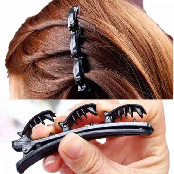 hokkiterus21 Bando jepitan rambut kepang layer hairpin poni klip korea ganda 2in1