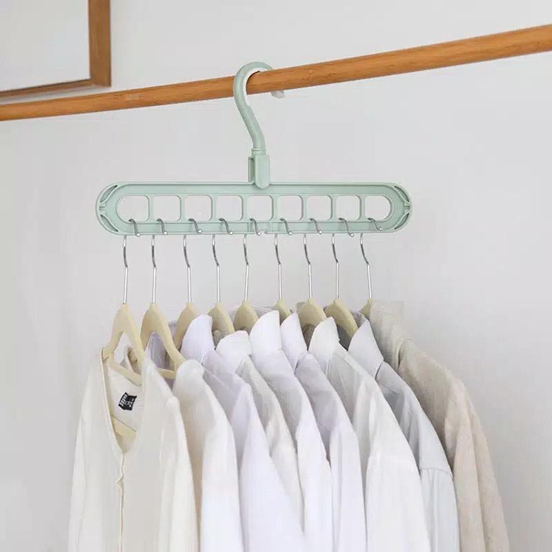 AGG-225 Gantungan Baju / Magic Hanger / Gantungan Ajaib Multifungsi Dapat Dilipat dengan 9 Lubang