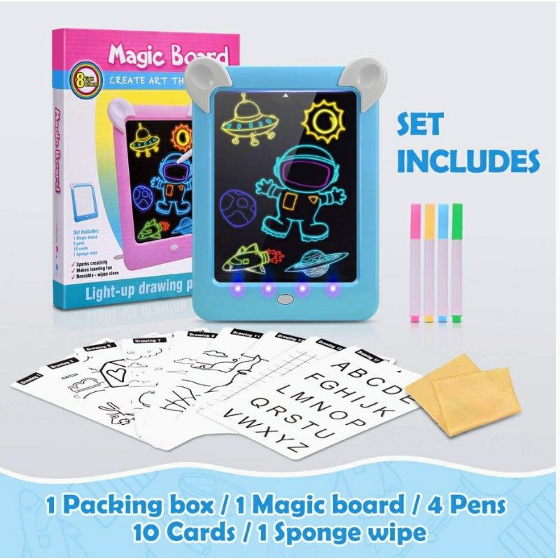 

Magic Drawing Pad LED Board Mainan Papan Tulis Belajar Anak