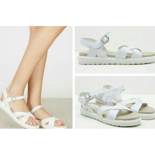 Sandal Sendal Sole Double Platform Docmart Princess Tali Putih