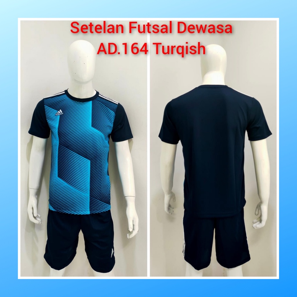 jersey futsal pria kaos sepak bola baju dan celana setelan wanita dewasa t-shirt outfit seragam jarsey kostum olahraga pakaian apparel sport jersy soccer casual jersi suit AD164 turqis