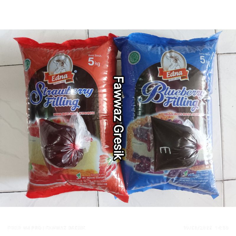 SELAI EDNA Premium ISIAN FILLING 250gr / TOPPING Olesan Halus Jelly Blueberry Strawberry Nanas Melon 250 gr