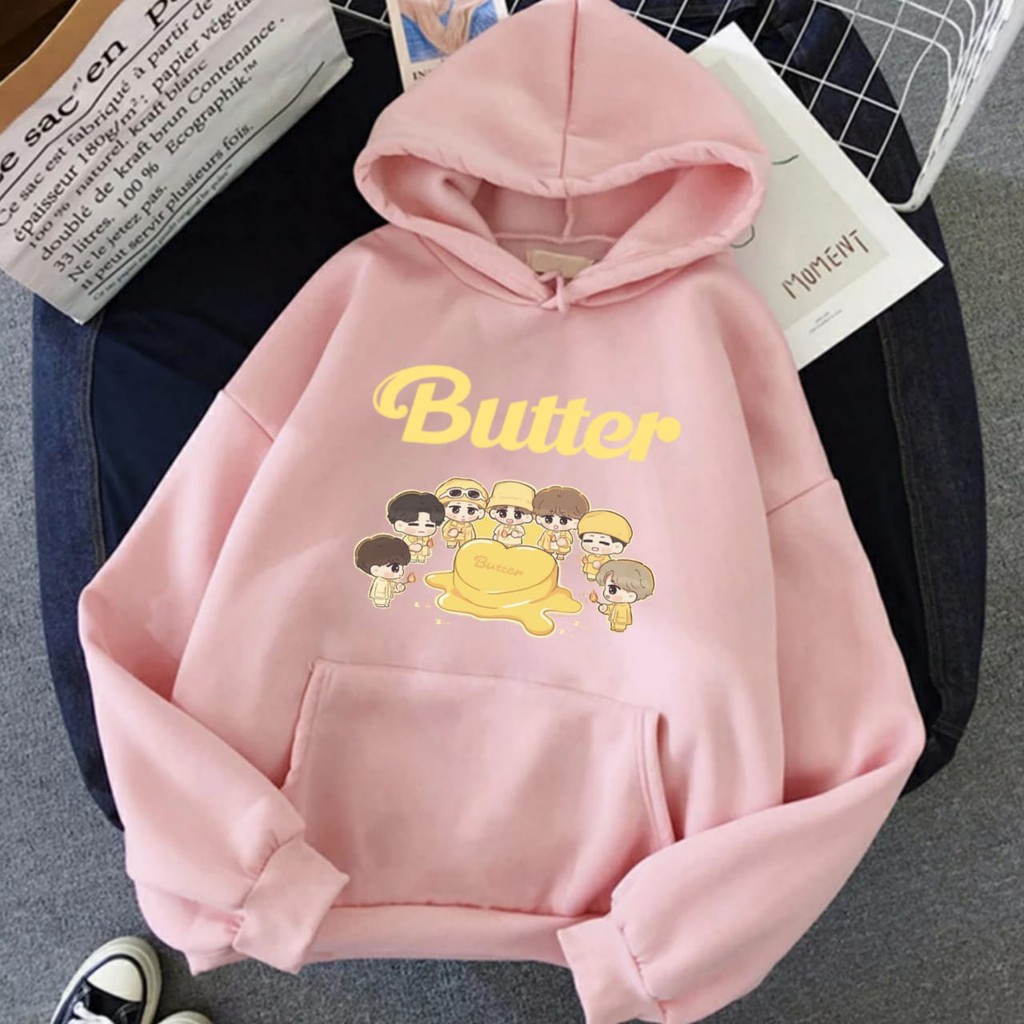 Hoodie KPop BTS Butter Murah Tebal Sweater Butter M XXL Wanita Dewasa Oversize Jaket Hodie Butter Anak Perempuan Jimin Taehyung