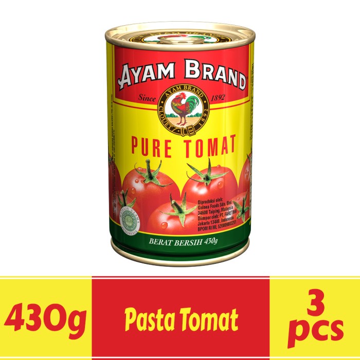 

5ds45ss Paket Isi 3 Pcs Pasta Tomat Kaleng Ayam Brand 430Gr Xa20X1