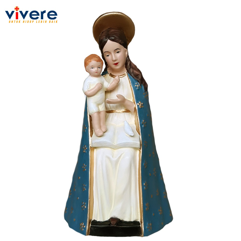 Patung Bunda Maria dan Kanak Kanak Yesus 16 cm Warna