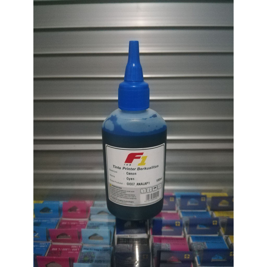 Tinta Refill Dye Base F1 Cyan biru 100ml Printer Canon IP2770 MP237 MP258 MP287 MX397 G1000 G2000