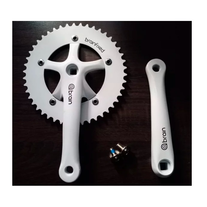 XCF31 Crankset Brain Crank Fixie Fixed Gear Sepeda Lipat Putih White