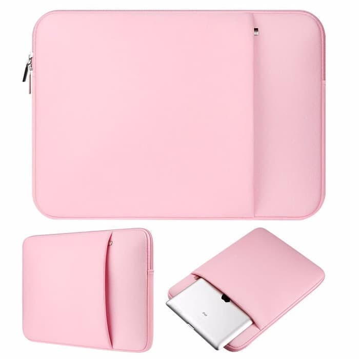 Tas Laptop Softcase Neoprene Colorful Zipper Macbook 13 inch Pink