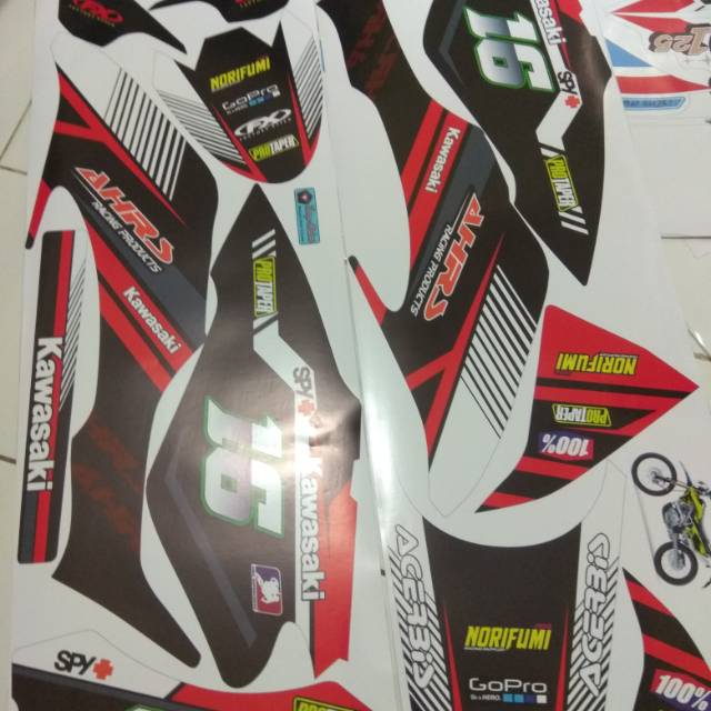 KLX BF DECAL , merah hitam
