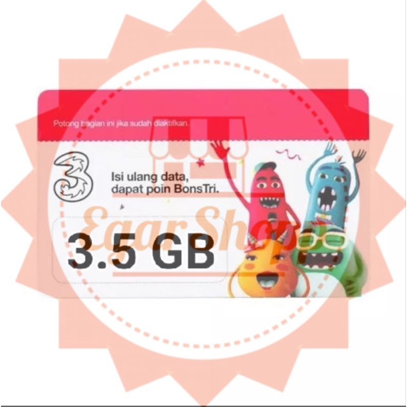 Voucher Tri 3,5Gb 5Hari Lokal Kota. Subang