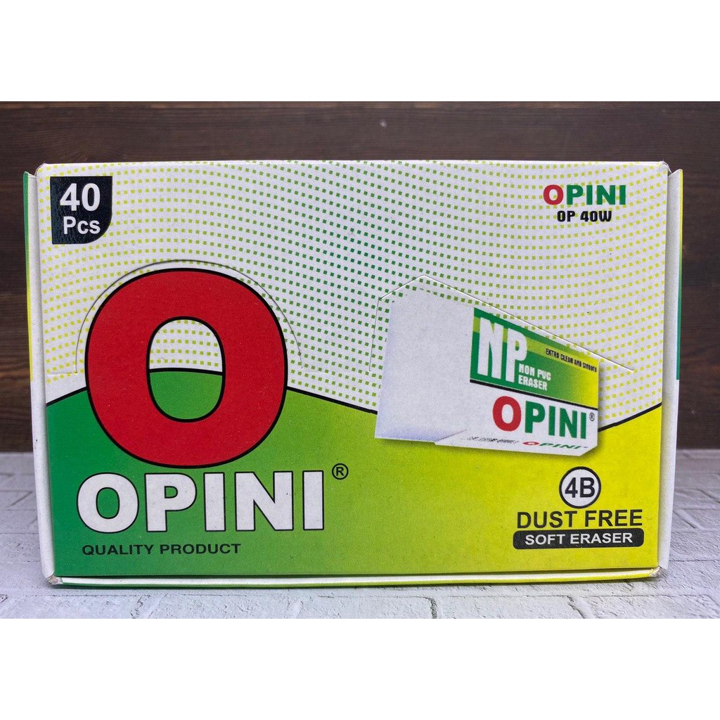 

PENGHAPUS MERK OPINI - OP40W PUTIH HARGA PERPAK ISI 40