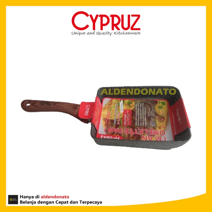 WAJAN- CYPRUZ FRY PAN TAMAGOYAKI OMELETTE PAN WAJAN OMLET KOTAK FP-0643 -WAJAN.