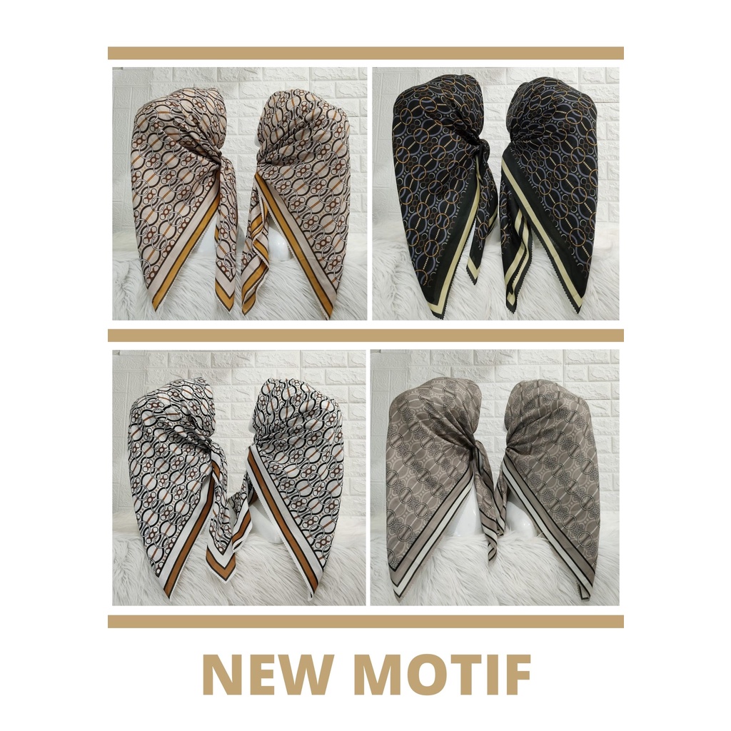 ORIGINAL FDN HIJAB Voal Premium Motif Segi empat , Hijab Square Printing (20 MOTIP) laser cut