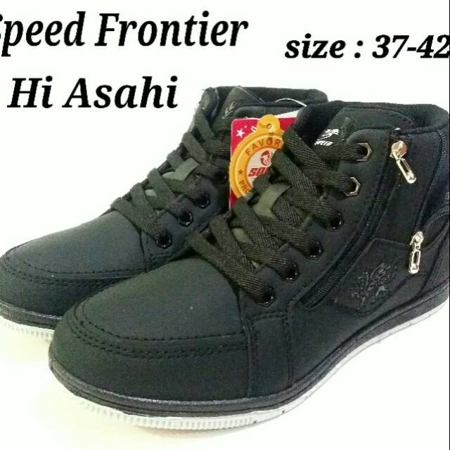 Sepatu sekolah dewasa Speed Frontier Hi Asahi sepatu sekolah full black terbaru dan termurah