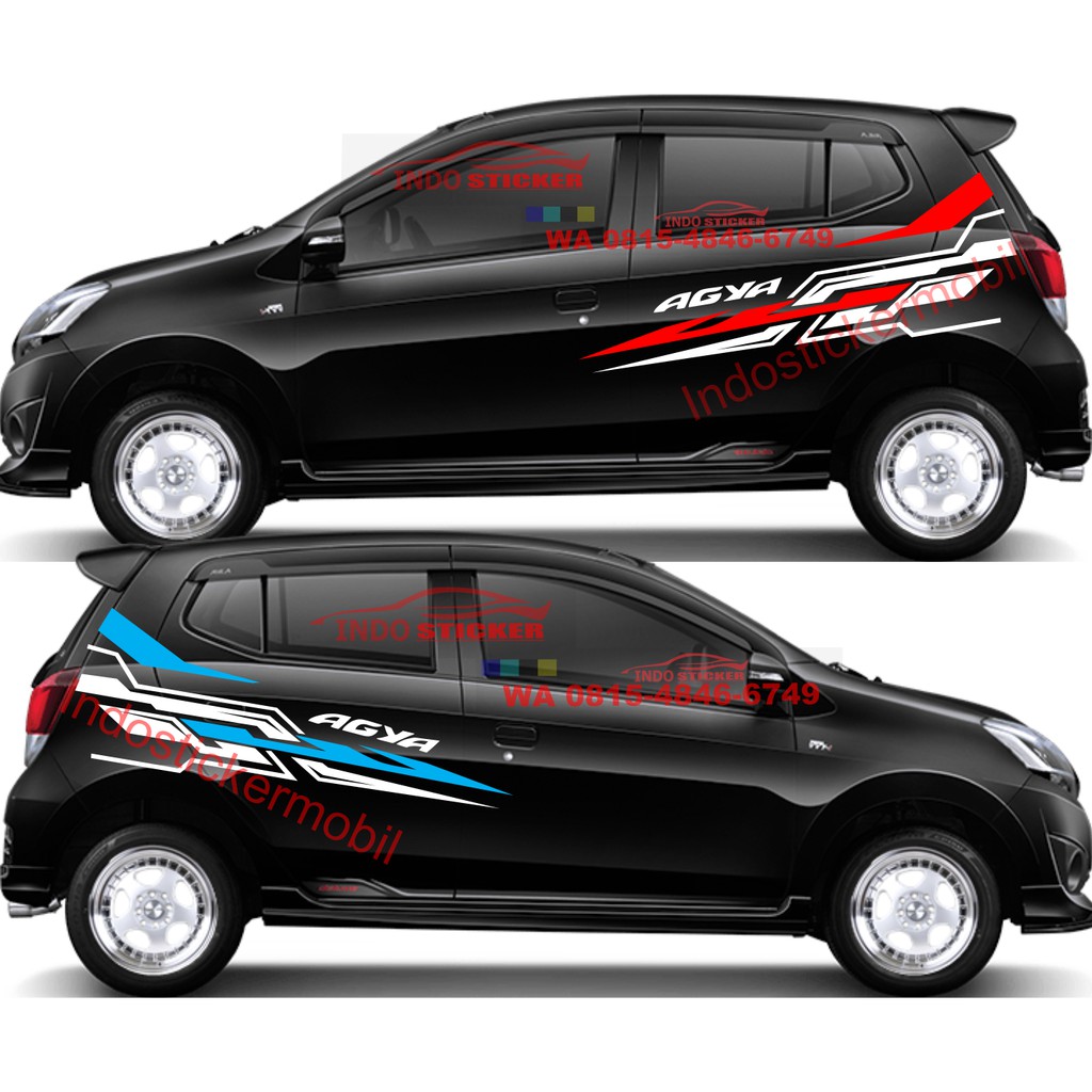 CUTTING STIKER MOBIL AGYA STIKER STICKER MOBIL AGYA SIRION MARCH AYLA STRIPING MOBIL AGYA CUSTOM TEX