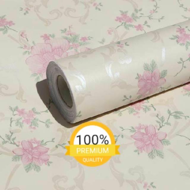 Grosir Murah Promo Maret Premium Wallpaper Hiasan Kamar Indah Dan Lucu Motif Bunga Pink