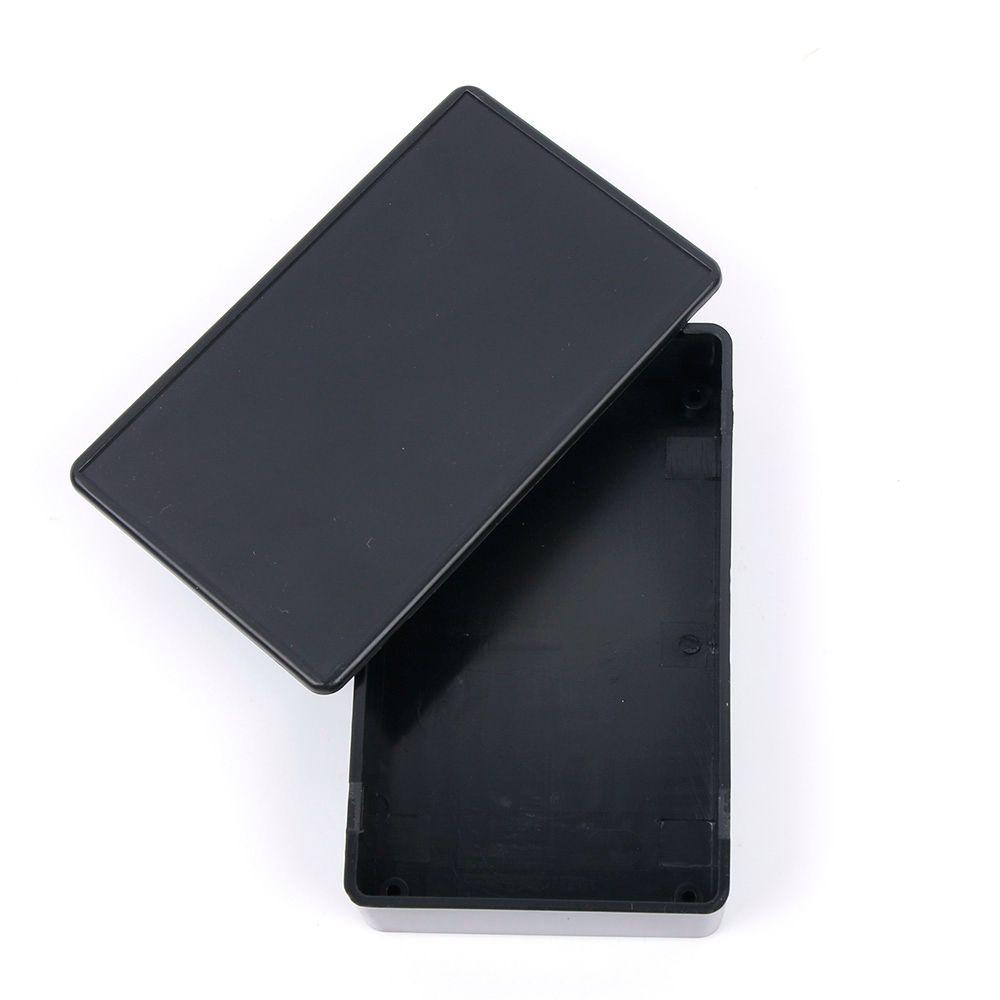 Wonder1/2pcs Kotak Proyek Elektronik Hitam ABS Plastik DIY Instrumen Kasus