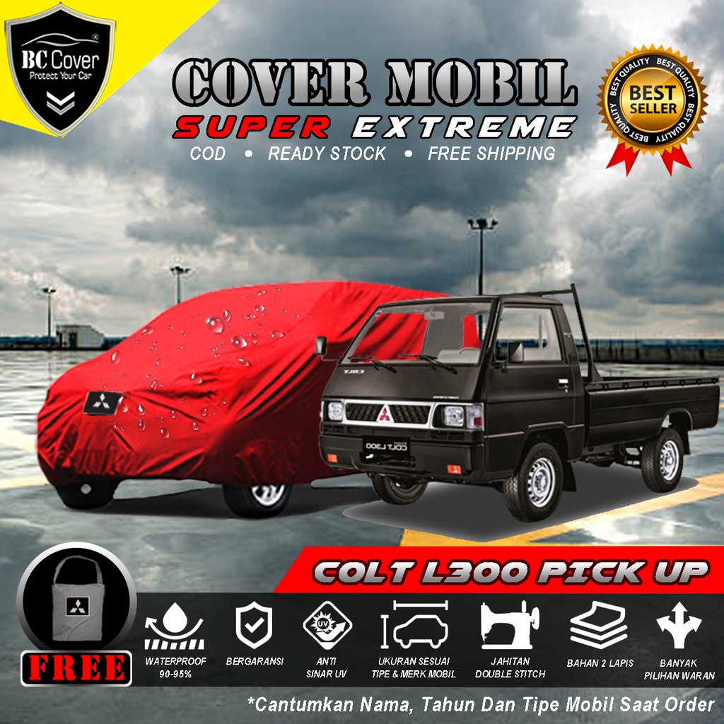 Body Cover Mobil Colt L300 Outdoor Waterproof / Sarung Mobil Mitsubishi Colt L300 Waterproof / Selimut Tutup Penutup Colt L300 Pick Up Mantol Kerudung Mantel Mobil L300 Waterproof Outdoor Anti Air