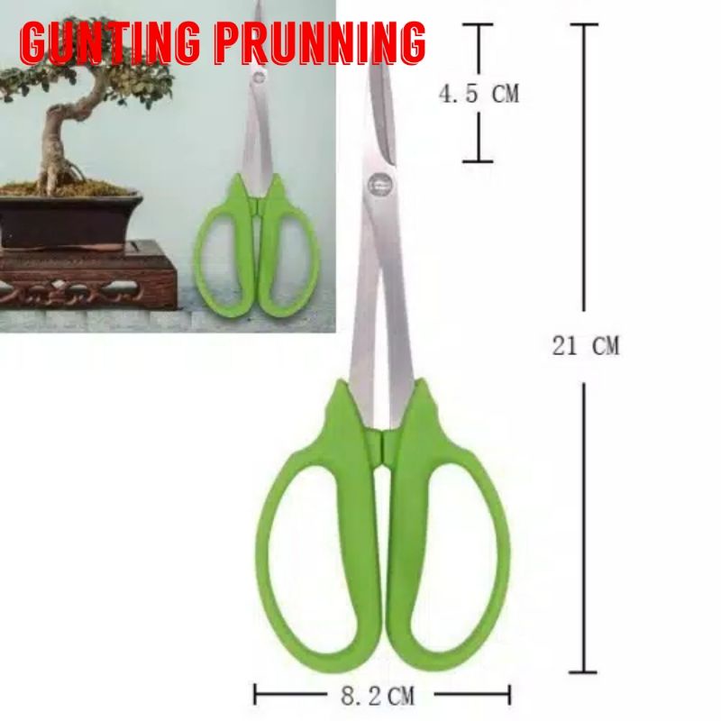 paket hemat catok Bonsai modifikasi dan gunting prunning warna hijau peralatan bonsai