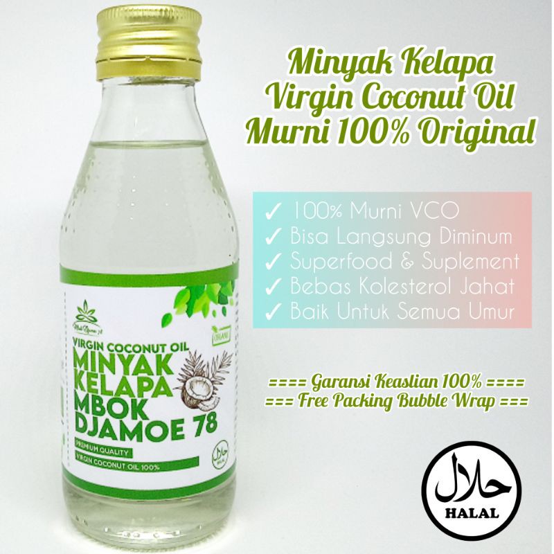 

Minyak Kelapa VCO ( Virgin Coconut Oil ) Cap Mbok Djamoe 78 Kualitas Premium Isi 150 ml
