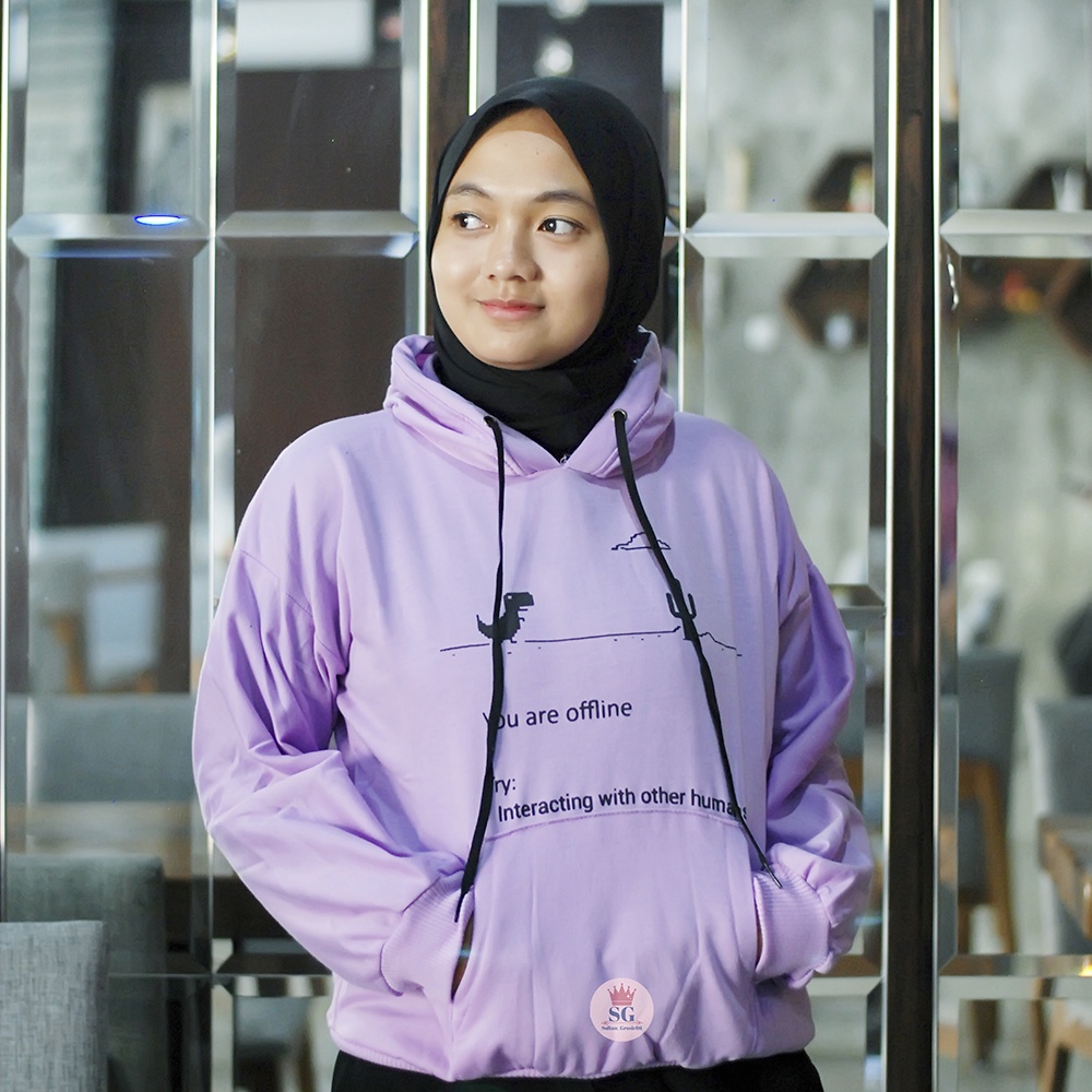 OFFLINE SWEATER JAKET HOODIE OVERSIZE WANITA | HOODIE OVERSIZE WANITA KOREAN STYLE-7