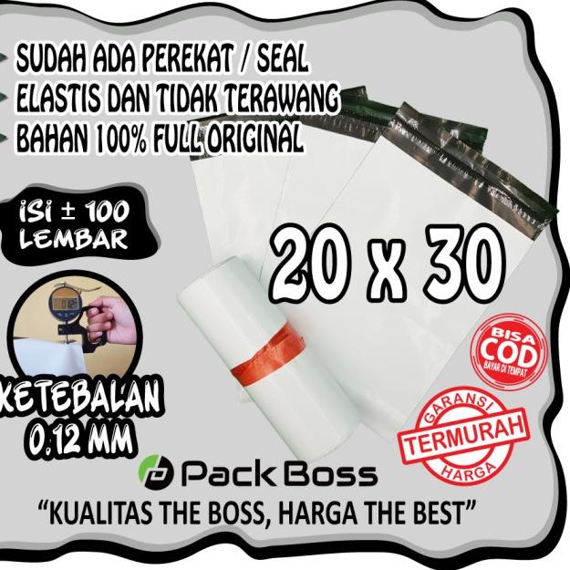 

☆ PUTIH PREMIUM POLYMAILER 20x30 +/- 100 HALUS TEBAL LANGSUNG PABRIK ☂