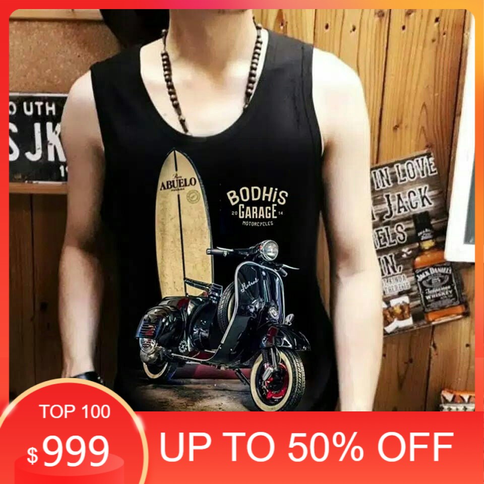 pakaian pria keren size L,XL kaos pria terlaris baju distro baju terbaru singlet garage - panteloni