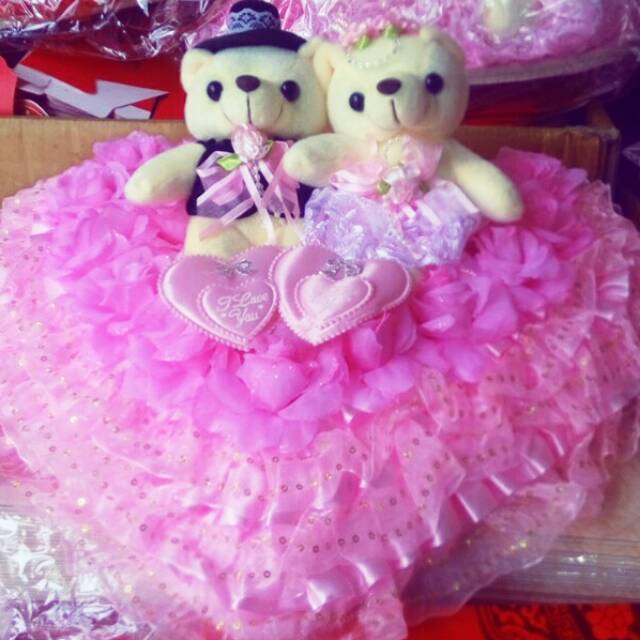 Boneka Wedding Warna Merah dan Pink