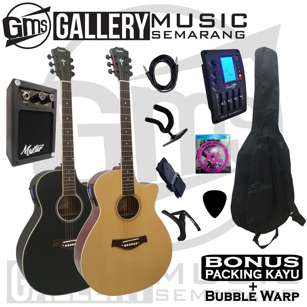 Gitar Akustik Elektrik Taylor Equalizer Tuner Cowboy AW-5 Custom Paket Super Komplit