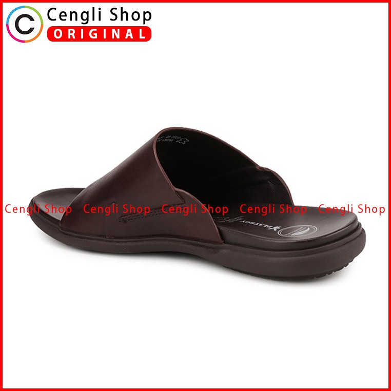 PLAYBOY SANDAL KULIT CASUAL PRIA ORIGINAL TERBARU BRANDED COKLAT PLD6