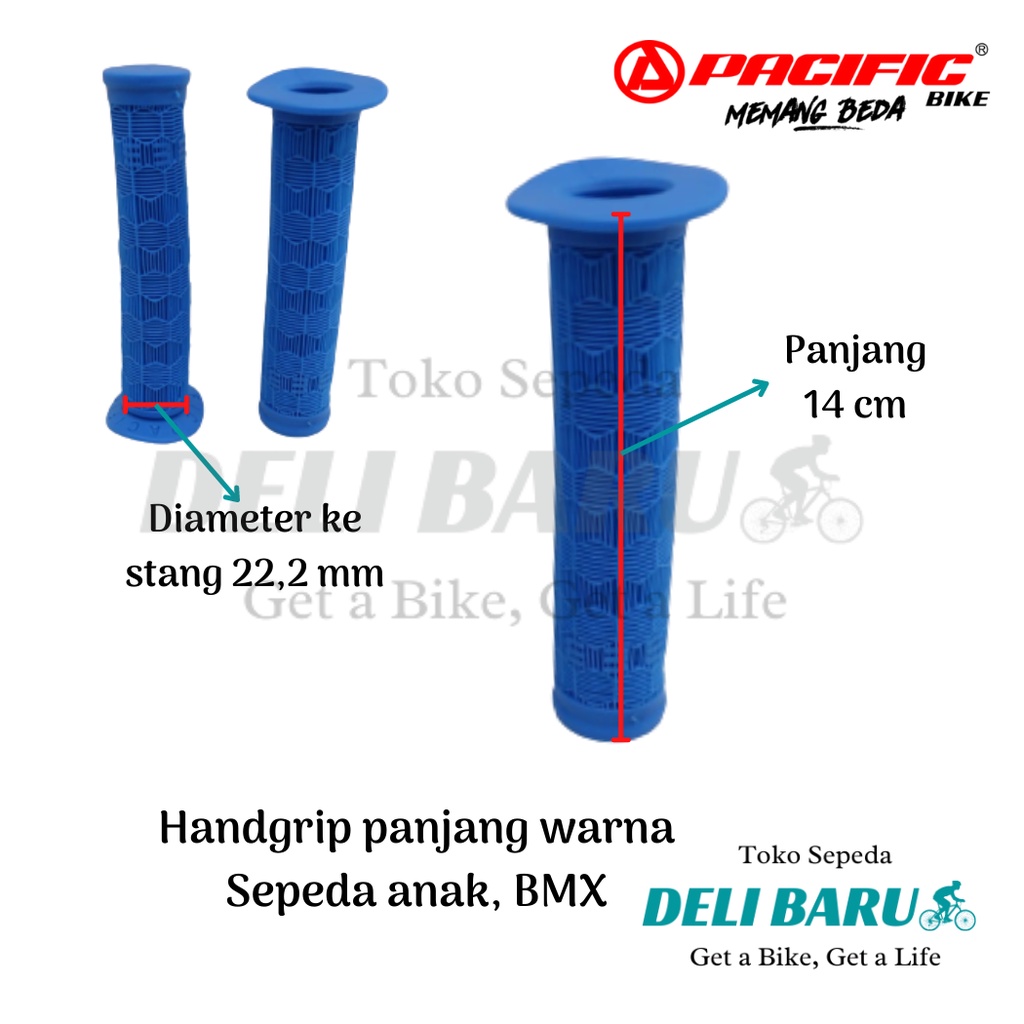 Pacific Handgrip panjang warna hanpad hamfat sarung stang sepeda anak BMX