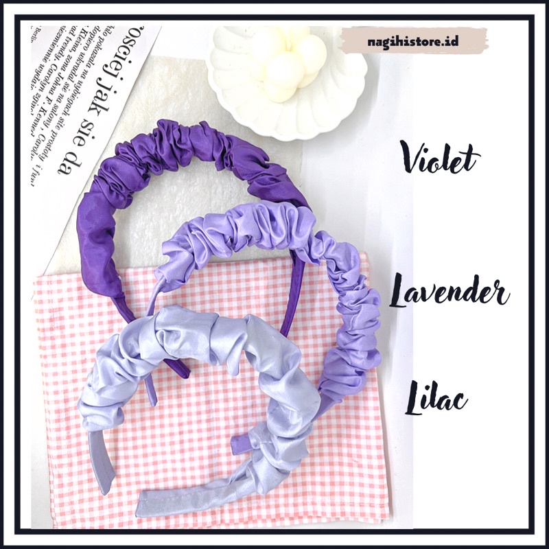 ✨NAGIHI✨ PART 2 Bando Korea - Bando Schruncie Satin Headband Korea – Bandana Aksesoris Rambut