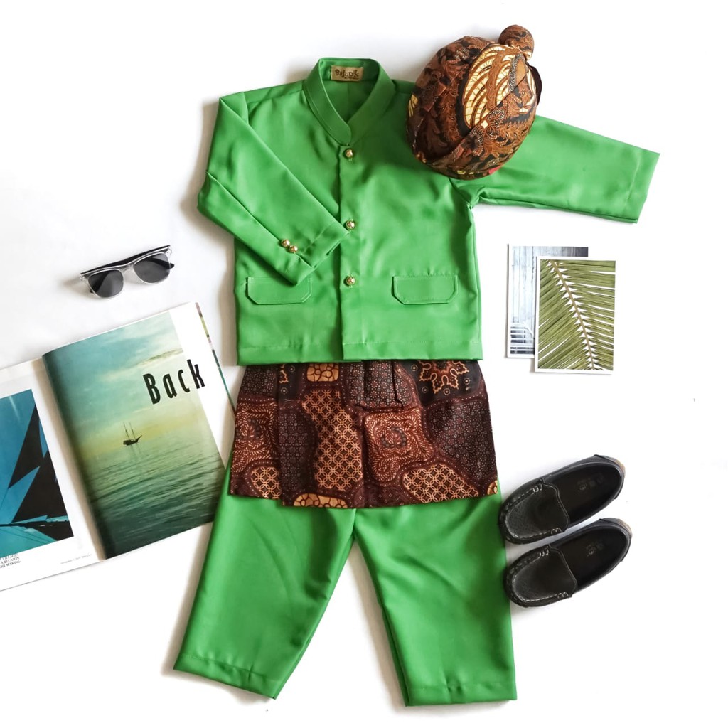 BASOFI PAKAIAN ADAT ANAK 0-2 TAHUN WARNA HIJAU FUJI {READY_STOK}