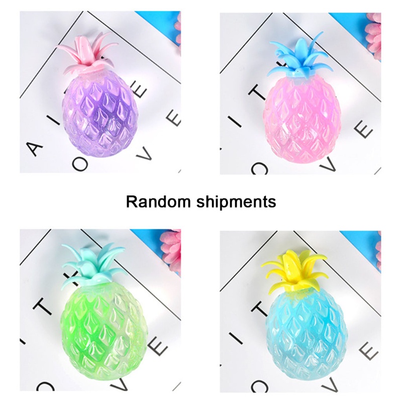 Mary 1Pc Mainan Canda Praktis Interaktif Penghilang Stress Nanas Novelty Toy Fidget Set Spongy Pinch Fidget Vent