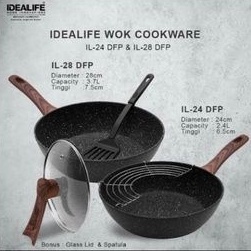 IDEALIFE DEEP FRYPAN COOKWARE MARBLE COATING