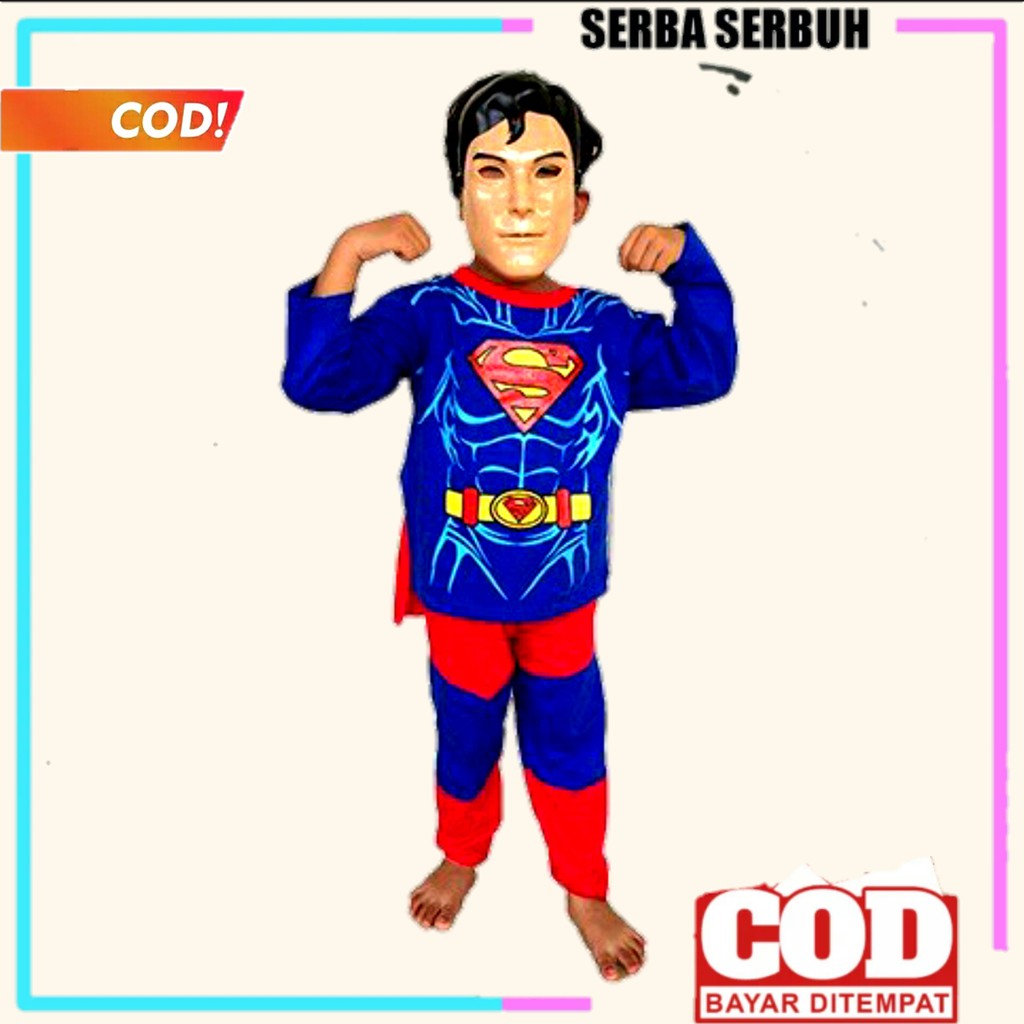 baju superman anak laki laki baju superman sayap anak laki laki baju karakter anak laki laki KE253