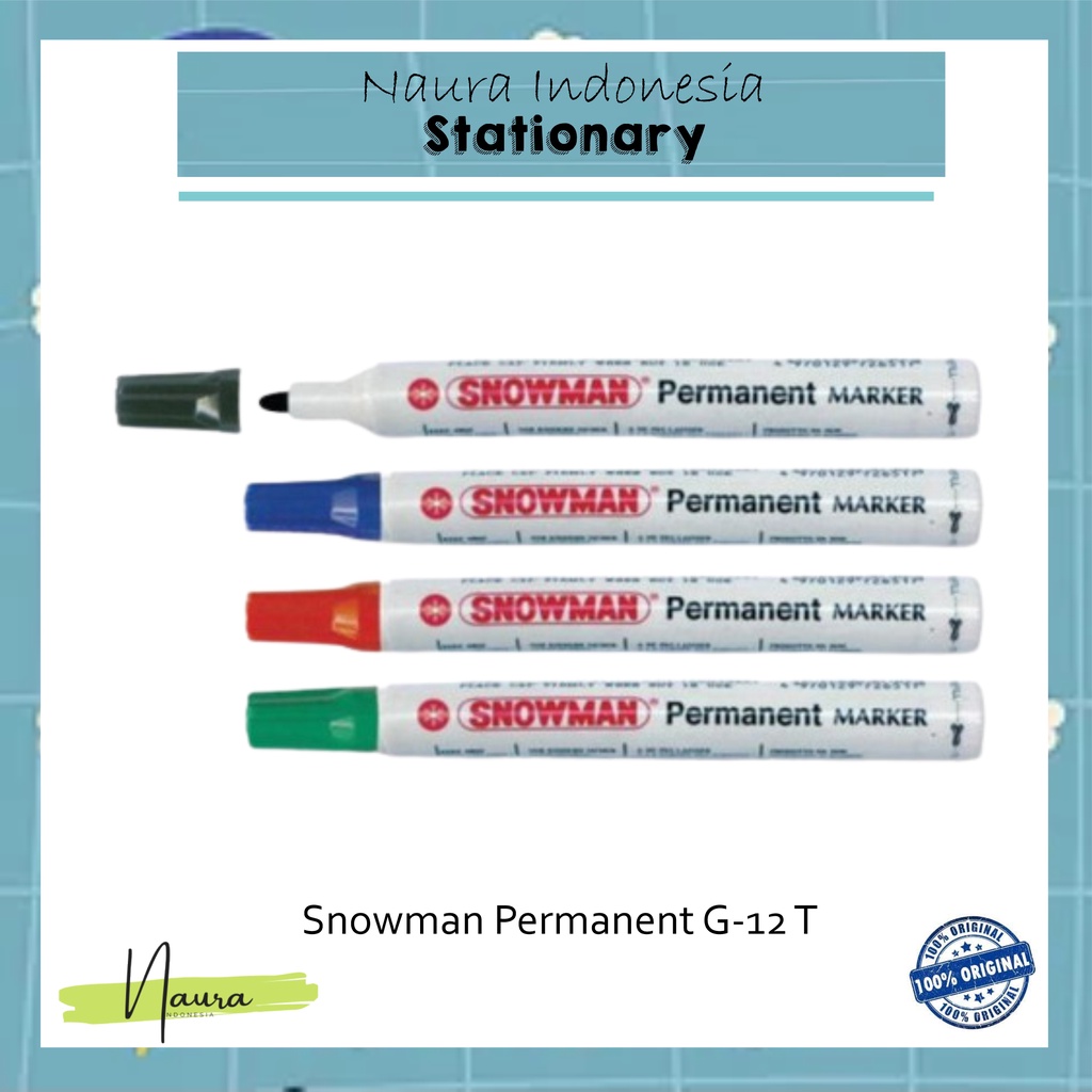 

Spidol Snowman Permanent G-12 T | Spidol Snowman Whiteboard Permanent | White Board Marker G-12 T