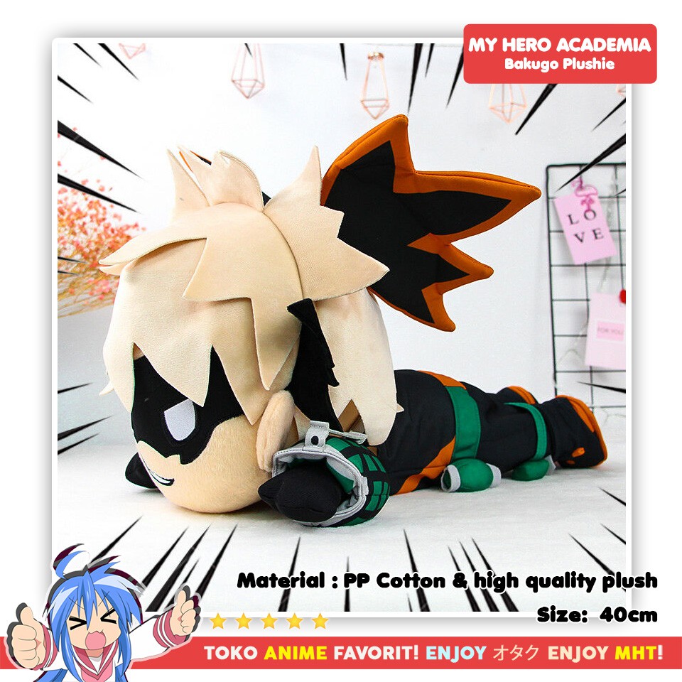 Boneka Anime Boku no Hero Academia Laying Bakugou Katsuki Plushie Doll