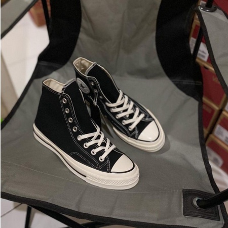 TURUN HARGA !! Sepatu Converse 70s High Egret Black / White Sepatu Sekolah Allstar Terlaris