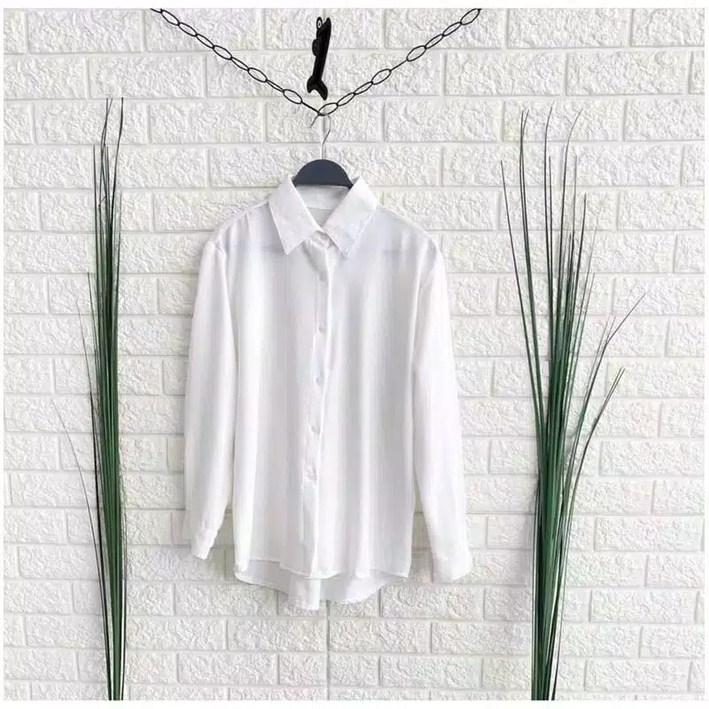 KEMEJA WANITA RAYON TWILL PUTIH DAN HITAM