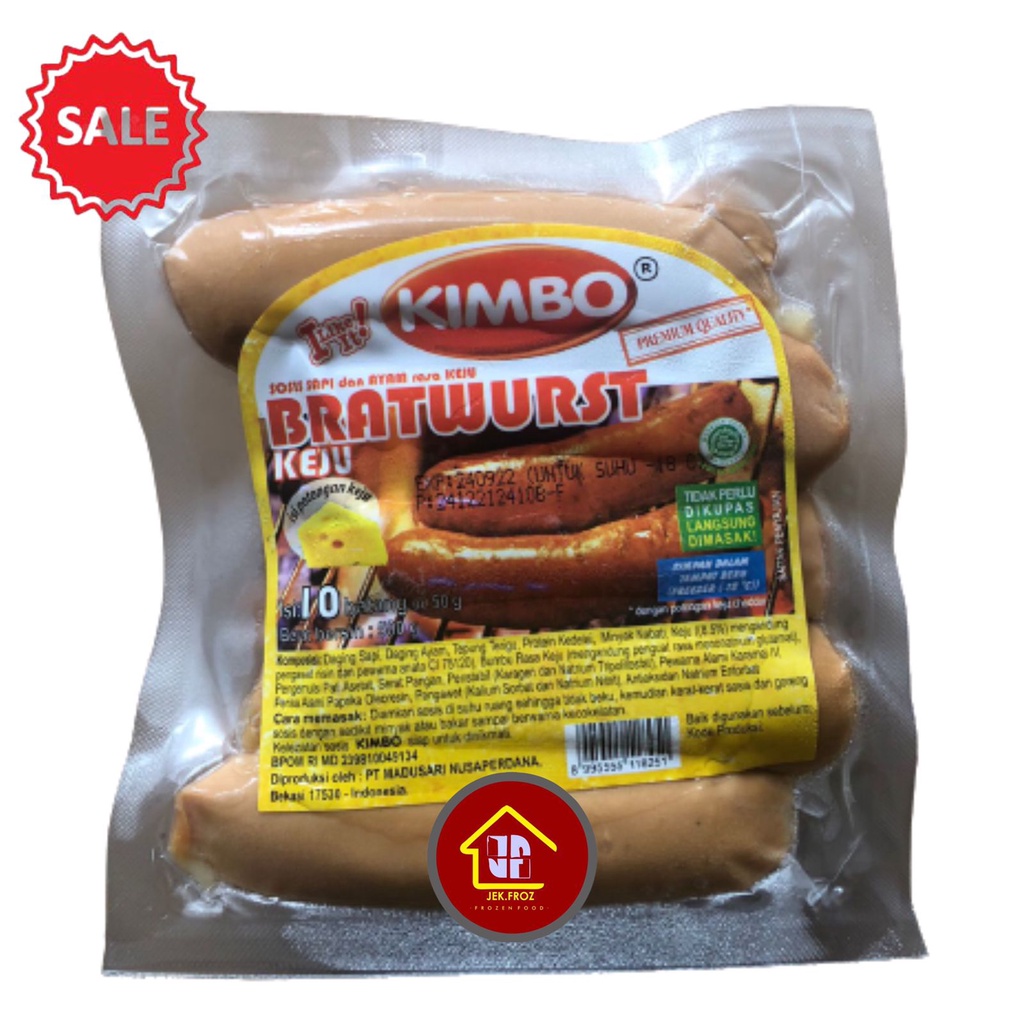 

kimbo sosis sapi dan ayam rasa keju bratwurst keju isi 10pcs 500gr