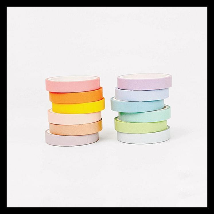 

(Murah!!) Masking Tape Macarons 12 Color Set 7,5 Mm - Solatip Berwarna !!!