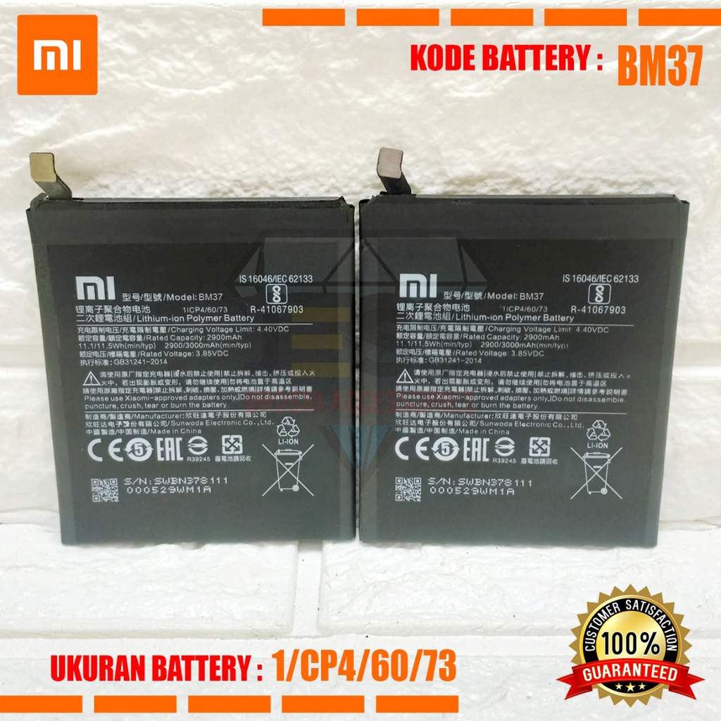 Baterai Battery Original Xiaomi BM37 BM-37 Tipe HP xiao MI 5S Plus - MI5S Plus - Mi5S+ - 2016070