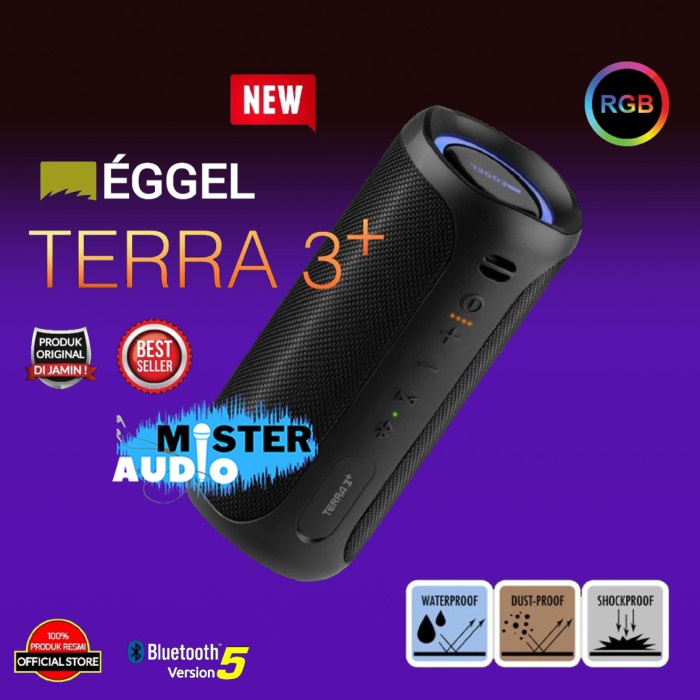 Eggel Terra 3 Terra 3 Plus Waterproof Bluetooth Speaker Original