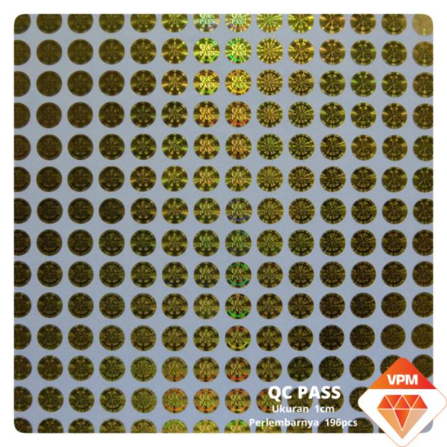 

Stiker qc pass hologram 1 cm sebanyak 7 lembar