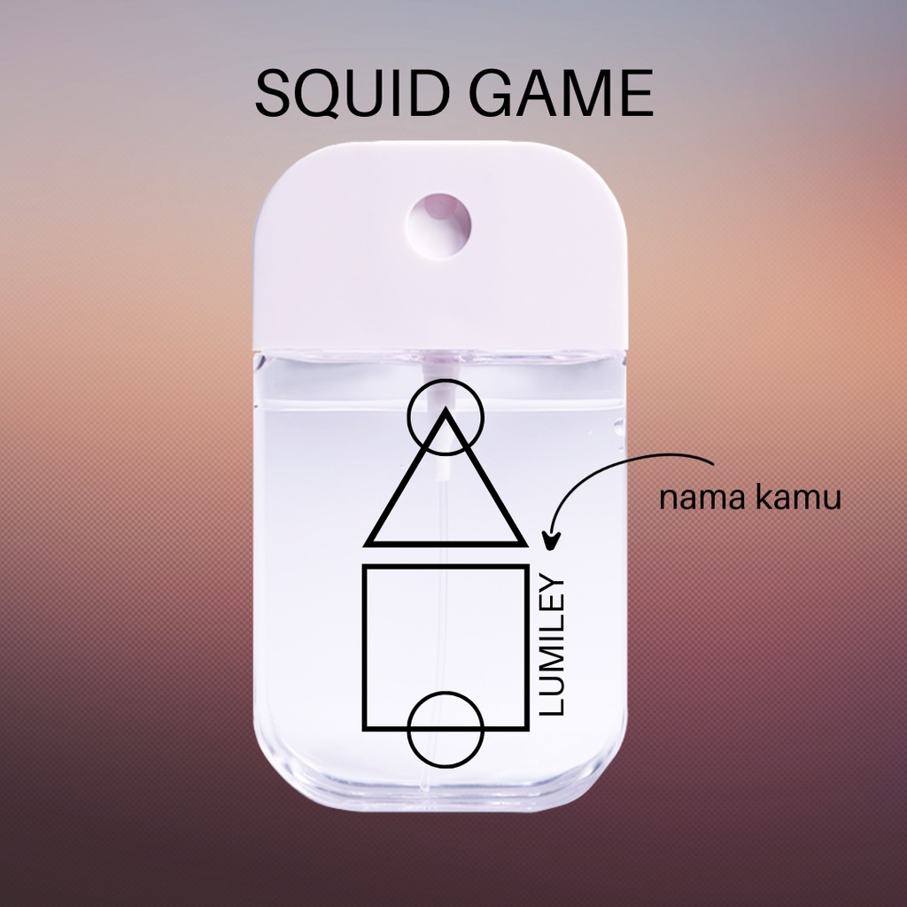 Hand Sanitizer SQUID GAME | Botol Custom  Cetak Nama Print | Bottle HandSanitizer Pocket Kecil