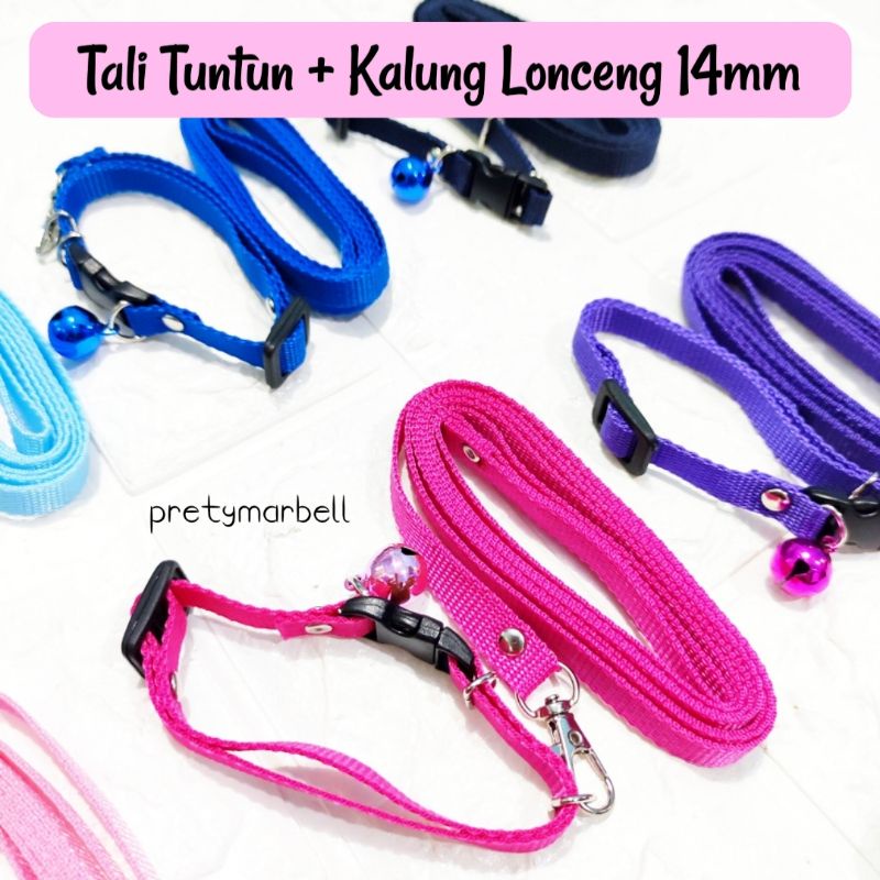 Tali Kucing + Kalung Lonceng 14mm / Tali Kucing Murah