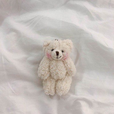 TERBARU Gantungan Tas Kunci Plush Korean Bear Cute Lucu Boneka Beruang - WHITE BEAR